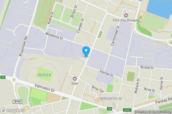 Map location for 150 Copland Road, Ibrox, Glasgow, G51 2UB