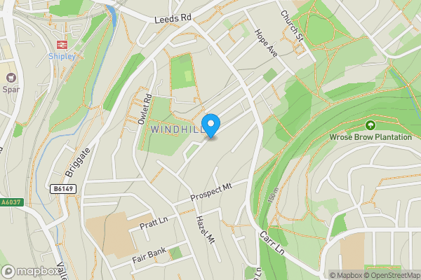 Map location for Rosebery Avenue, SHIPLEY, West Yorkshire, BD18 2JZ