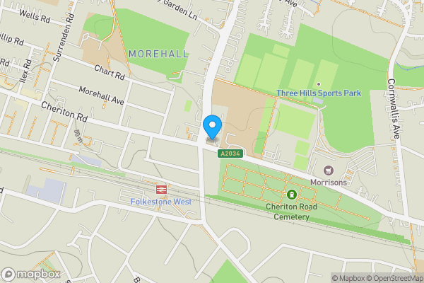 Map location for 2 Cherry Garden Avenue, Folkestone, Kent, CT19 5LB