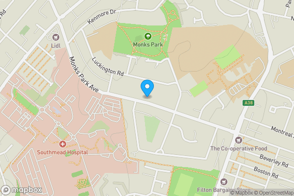 Map location for 60, Monks Park Avenue, Horfield, Bristol, BS7 0UH