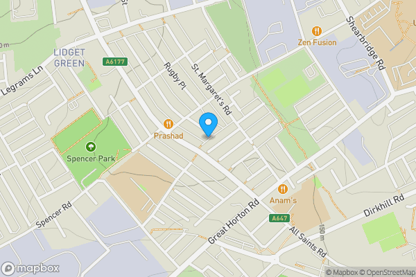 Map location for 158 Arncliffe Terrace Bradford, BD7 3AG