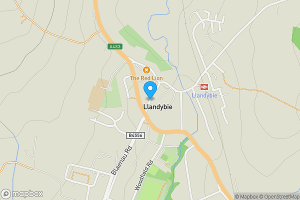 Map location for Llandybie Church Hall, High Street, Ammanford, Carmarthenshire, SA18 3HX