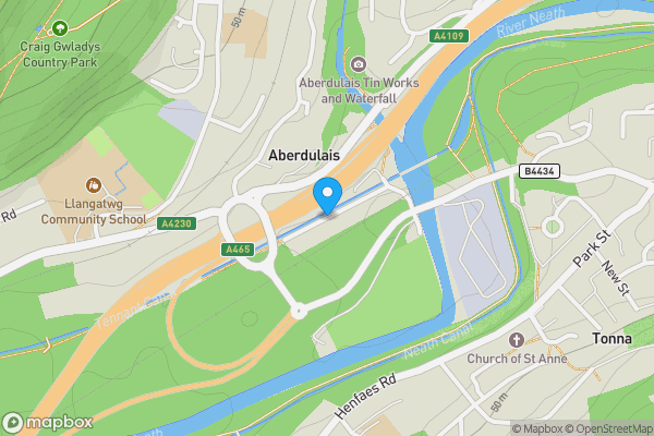 Map location for Canal Side, Neath, SA10 8ET