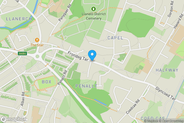 Map location for Frondeg Terrace, LLANELLI, SA15 1QB