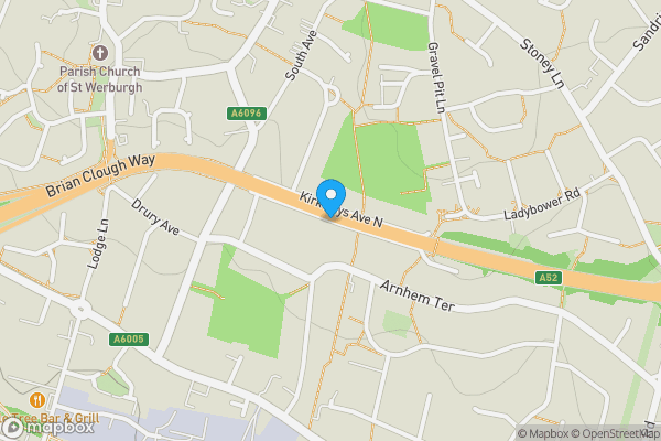 Map location for Kirkleys Avenue South, DERBY, Derbyshire, DE21 7FY