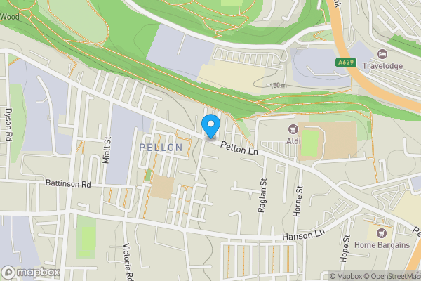 Map location for Pellon Lane Retail Park, Pellon Lane, Halifax, West Yorkshire, HX1 5HQ