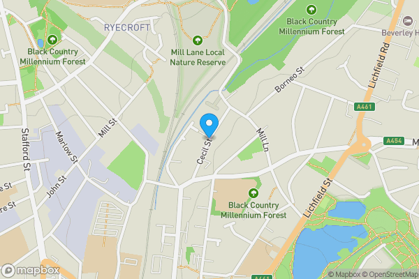 Map location for Cecil Street, WALSALL, West Midlands, WS4 2BG