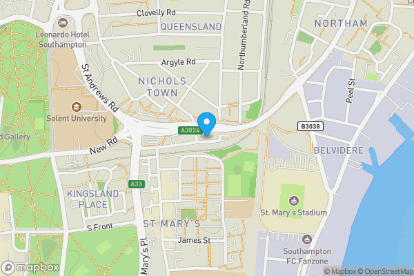 Map location for 37, 39, 41-43, 45-47 and 49 Northam Road, Southampton, Hampshire, SO14 0PD