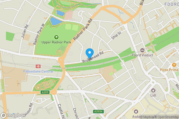 Map location for Broadmead Road, Folkestone, Kent, CT19 5AW