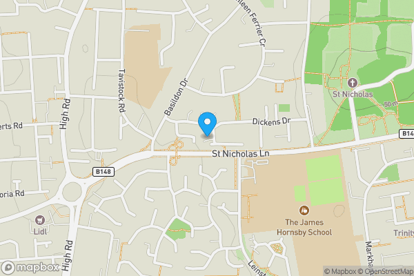 Map location for 134 Copperfields, Basildon, Essex, SS15 5RZ