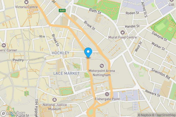 Map location for Belward Street, NOTTINGHAM, Nottinghamshire, NG1 1JZ