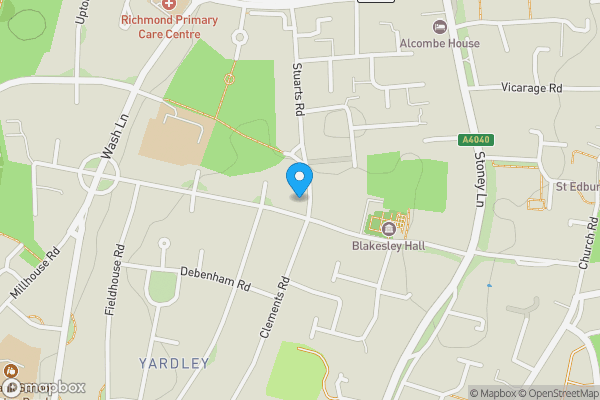 Map location for 154 Stuarts Road Stetchford, Birmingham, West Midlands, B33 8UW