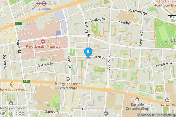 Map location for Sidney Street, London, E1 2HJ