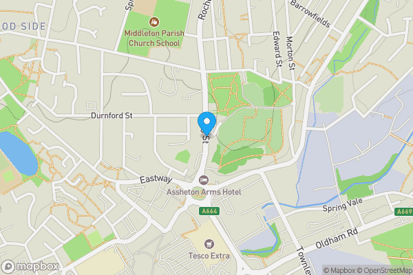 Map location for Long street, Middleton, Greater Manchester, M24