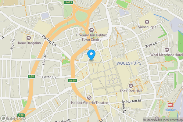 Map location for 32 Crown Street, Halifax, West Yorkshire, HX1 1TT