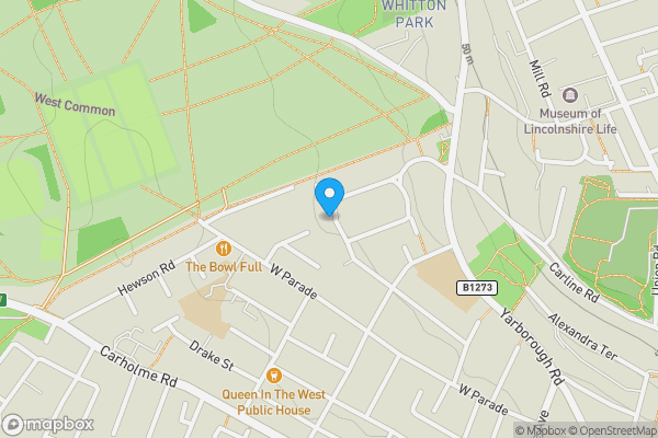 Map location for 17 Albert Crescent, Lincoln, Lincolnshire, LN1 1LX