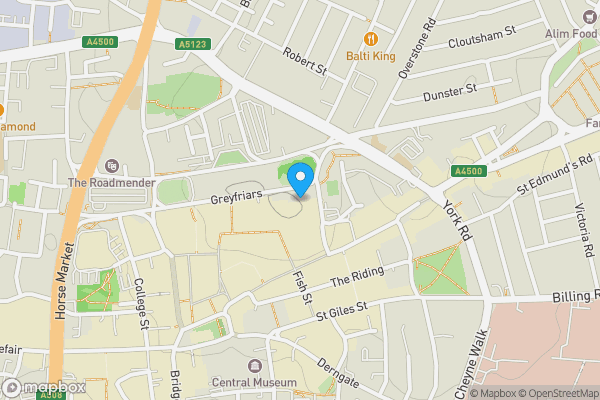 Map location for Flat 1017, Northampton House, Wellington Street, Northampton, Northamptonshire NN1 3ND