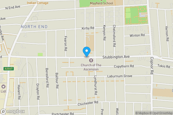 Map location for Stubbington Avenue, Portsmouth, Hampshire, PO2 0JA