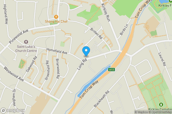 Map location for 57 Long Road, Lowestoft, Suffolk NR33 9DB