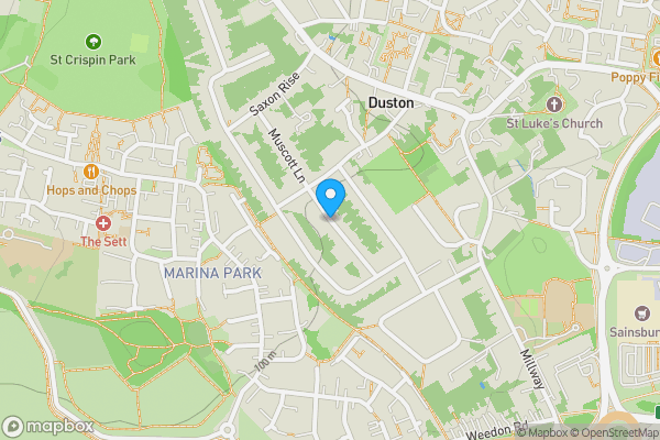 Map location for Muscott Lane, Northampton, Northamptonshire, NN5 6HH