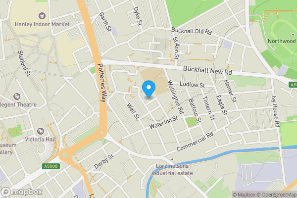 Map location for 12 Wellington Terrace, Stoke-On-Trent, Staffordshire ST1 3PY