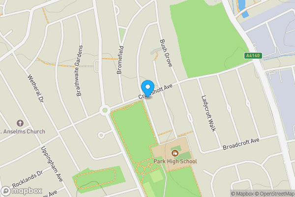 Map location for 85 Crowshott Avenue, Stanmore, HA7 1HS 