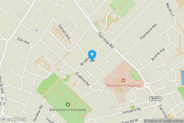 Map location for Albion Road, Christchurch, Dorset, BH23 2JH