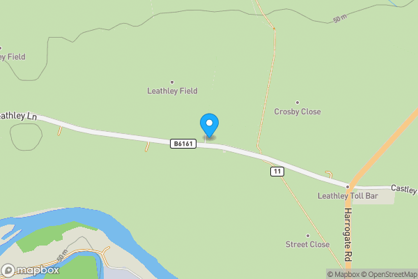 Map location for Ashfield Farm, Leathley Lane, Castley, Otley, North Yorkshire LS21 2JP