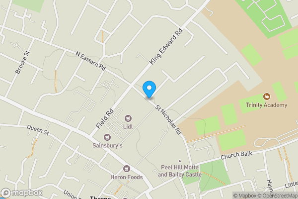 Map location for Brookfield House, St Nicholas Road, Thorne, Doncaster, DN8 5BT