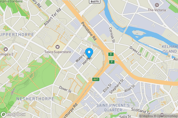 Map location for Apartment 38, 18 Henry Street, Sheffield, South Yorkshire, S3 7ER