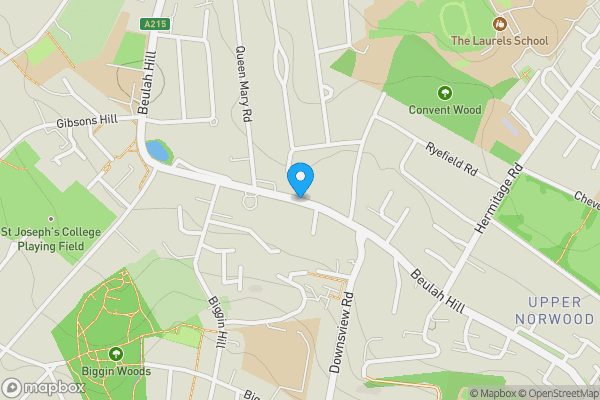 Map location for Beulah Hill, London, SE19 3UX
