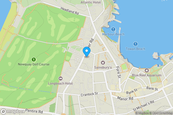 Map location for 40 Tower Road, Newquay, Cornwall TR7 1LU