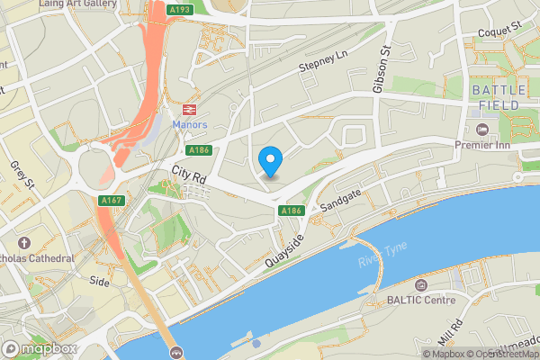 Map location for Flat 2 Keel House, Newcastle upon Tyne, Tyne and Wear, NE1 2JE