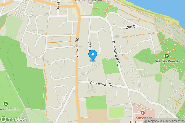 Map location for Cliff Avenue, Cromer, Norfolk, NR27 0AF