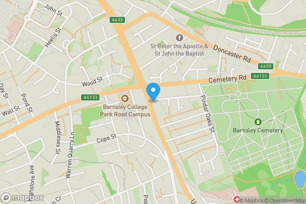 Map location for 178 Sheffield Road, Barnsley, South Yorkshire, S70 4PD