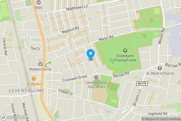 Map location for Barlow Road, Levenshulme, Greater Manchester, M19