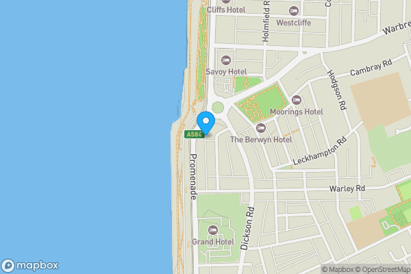 Map location for The Belvedere, 408-410 Promenade, Blackpool, Lancashire FY1 2LB