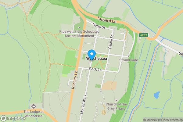 Map location for Rose Cottage, German Street, Winchelsea, East Sussex, TN36 4EN