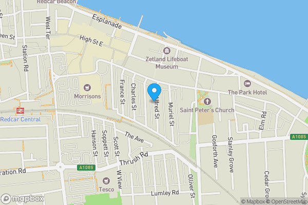 Map location for 26 Alfred Street, Redcar, TS10 3HY