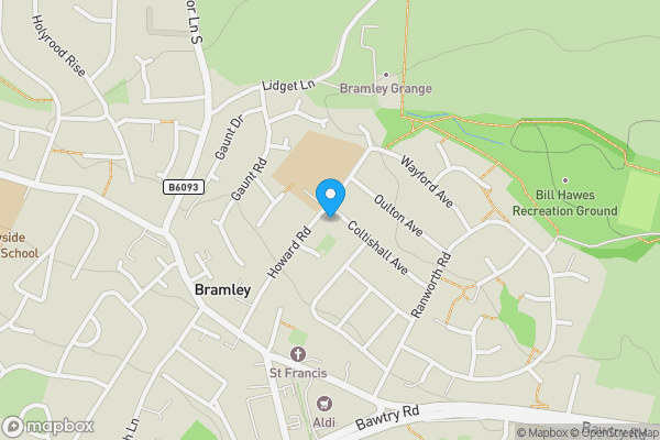 Map location for 74 Howard Road, Bramley, Rotherham, South Yorkshire, S66 2SX