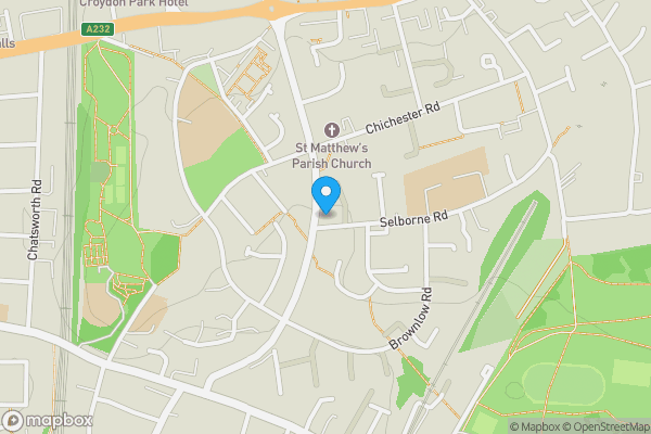 Map location for Land Adjacent to 1A Selborne Road, Croydon, Surrey, CR0 5JQ