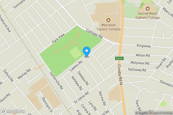 Map location for Ferndale Road, Waterloo, Liverpool, Merseyside, L22 9QW