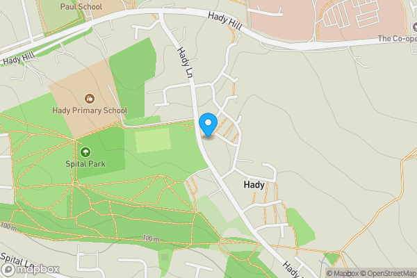 Map location for 97 Hady Lane, Chesterfield, Derbyshire S41 0DH