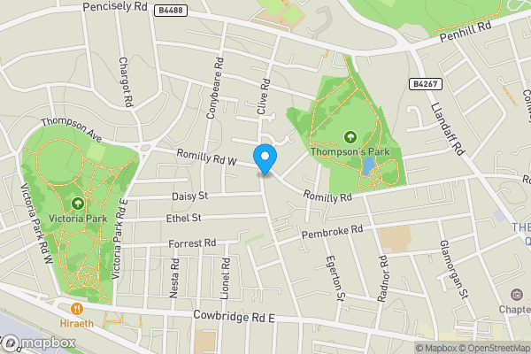 Map location for 119 Romilly Road, Cardiff, CF51FN