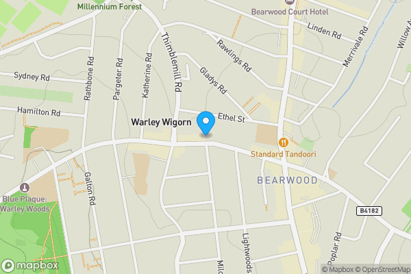 Map location for 68 & 68A Three Shires Oak Road, Bearwood, Smethwick, West Midlands, B67 5BY