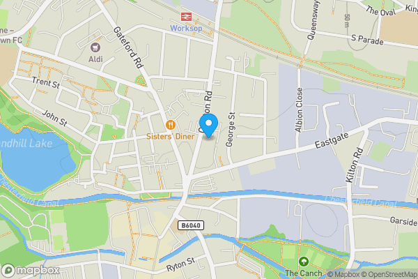 Map location for Carlton Road, Worksop, Nottinghamshire, S81