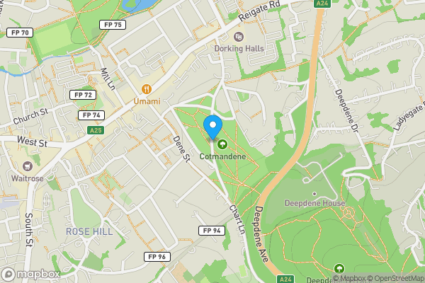 Map location for Cotmandene, Dorking, Surrey, RH4 2BL