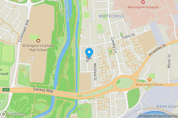 Map location for 79 Fox Street, Warrington, Cheshire, WA5 1NZ