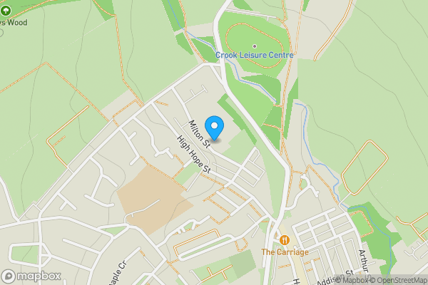 Map location for 14, Crook, Durham, DL15 9JJ