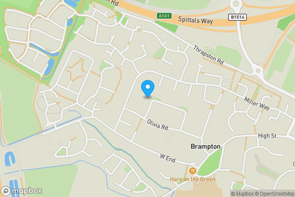 Map location for 48 Mandeville Road, Brampton, Huntingdon, Cambridgeshire, PE28 4SB
